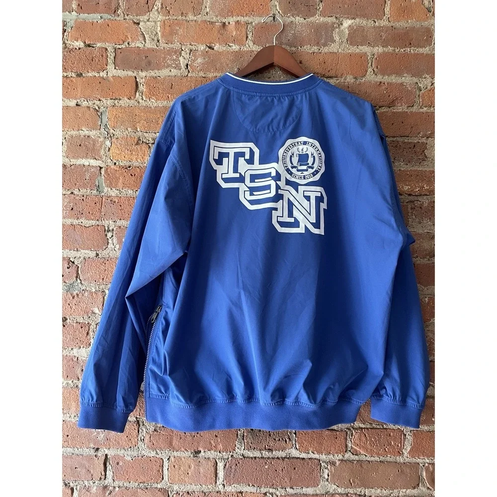 This Never That Blue Golf Pullover Windbreaker Sz M Korean Streetwear Brand TNT